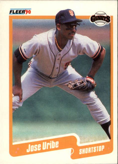 1990 fleer jose uribe - 1990 Fleer Jose Uribe Birthday Error Giants. Condition is Brand New. Shipped with USPS First Class. Rare.